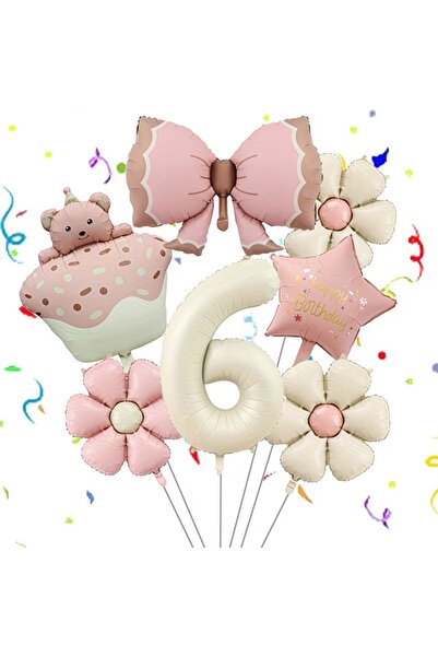 ÇITIPITISTORE Σετ πάρτι γενεθλίων με ροζ κορδέλα, αρκουδάκι, τριαντάφυλλο, ρο...