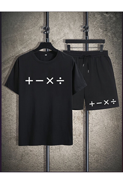 Joetsu ΜΑΥΡΟ Σετ μπλουζάκι με στάμπα και σορτς