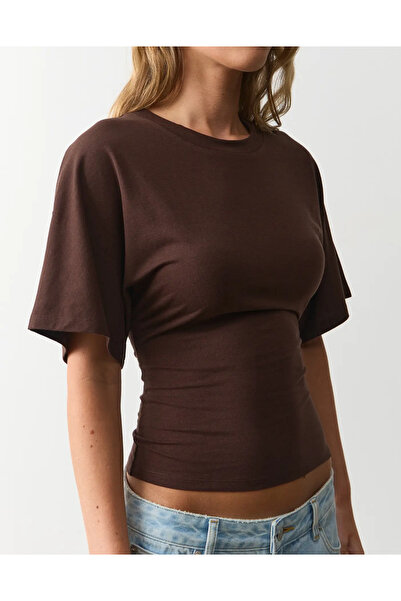 Jose Clothing Γυναικεία μπλούζα από βισκόζη με κοντό μανίκι και κορδόνι