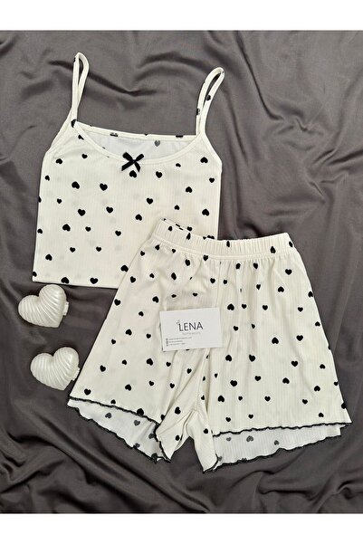 Lena Homewears Women's Oslo Fabric Shorts Patterned Pajama Set