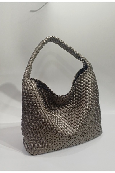 tolino botte büyük boy gerçek örme deri byn hobo bag