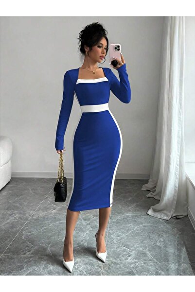 Iuliashop Rochie midi Blue Sanda - S