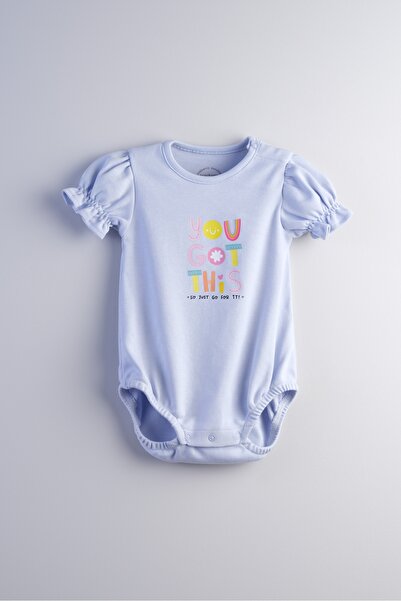 Bondberro Printed Detail, Ruffled Sleeves, Baby Girl & Kids Bodysuit (Lilac)