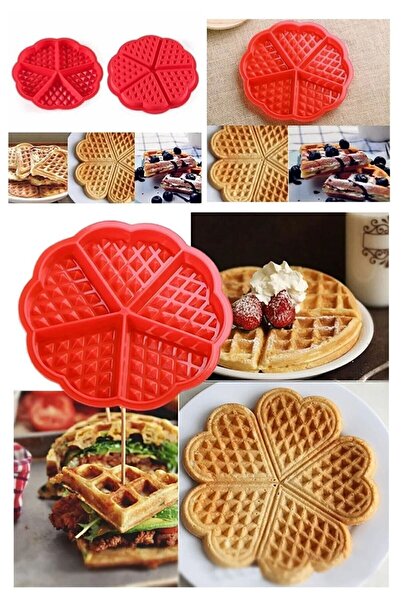 Empressco Heart Patterned 5 Compartment Silicone Waffle Mold Oven and Airfyer...
