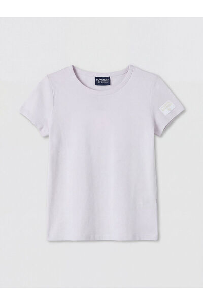 LC Waikiki Trendlucky Girl's T-Shirt with Oval Collar and Short Sleeves with ...
