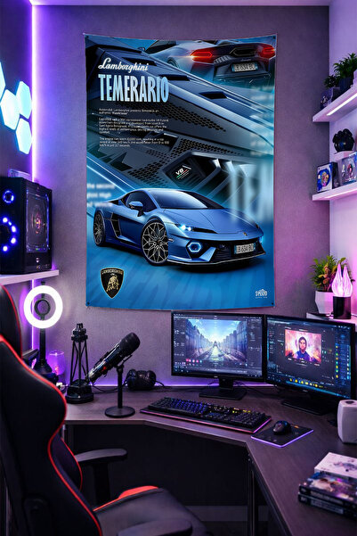 Reyhani Sports Car-5 Wall Covering Bright Quality Fabric Room Decor Tapestry ...