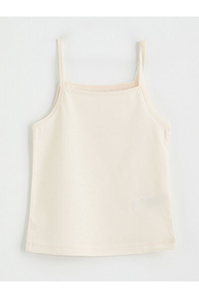 LC Waikiki Pink Square Neck Strap-Strapped Girls' Undershirt