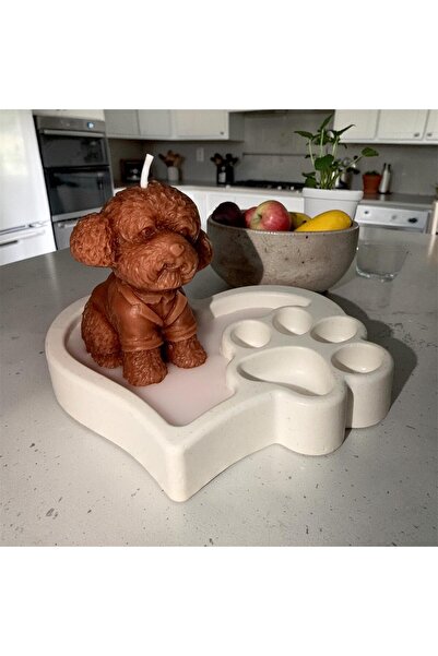 Köpek Figürlü Dekoratif Soya Mum
