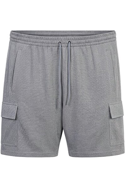 tambattal Dekons Cargo Pocket Plus Size Jacquard Combed Cotton Shorts