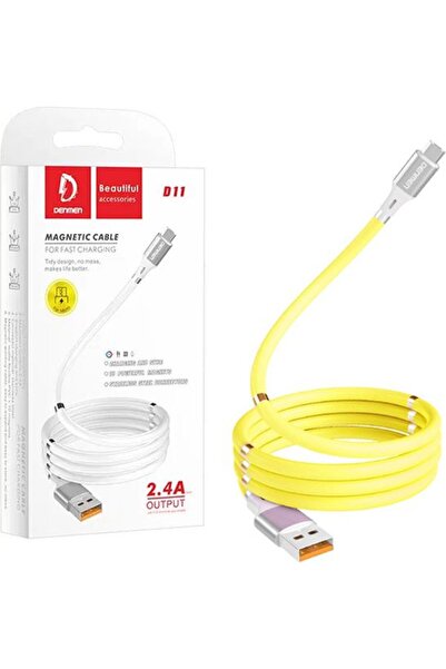 Denmen Cablu USB USB-A - USB-C 1 m Galben (29365)