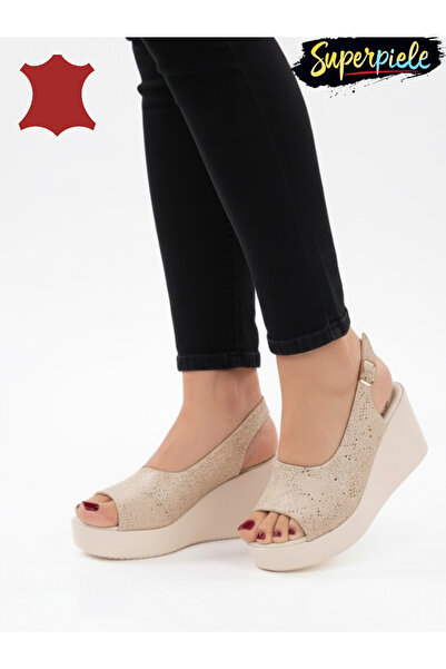 ANGEL BLUE Γυναικεία σανδάλια από γνήσιο δέρμα με πλατφόρμα και κλείσιμο με α...