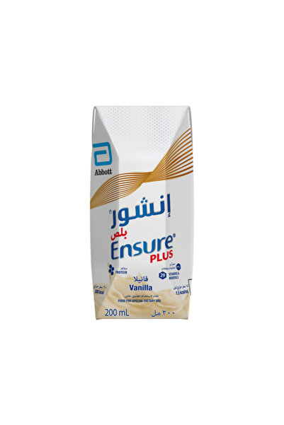 Ensure حليب إنشور بلص مكمل غذائي (PLUS 200 مل) عبوة كرتون تحتوي على 18 حبة