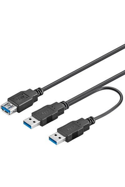 PremiumCord Cablu USB USB-A - 2x USB-A Negru (ku3y02)