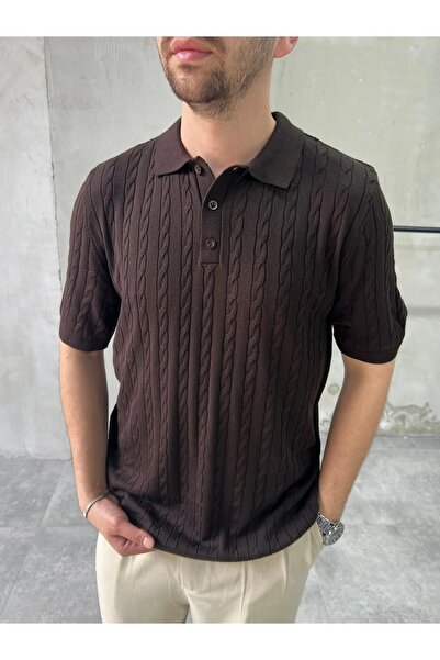 DIFRANSEL JEANS Ανδρικό μπλουζάκι με λαιμόκοψη πόλο με πλεκτό σχέδιο Relax Fit