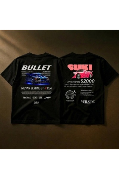 Zonsra Unisex Lover Couple Suki Bullet Printed T-Shirt