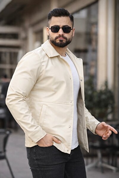 BASEL.CO ΑΝΔΡΙΚΟ ΔΕΡΜΑΤΙΝΟ ΜΠΟΥΦΑΝ ΜΕ ΦΕΡΜΟΥΑΡ SLIM FIT