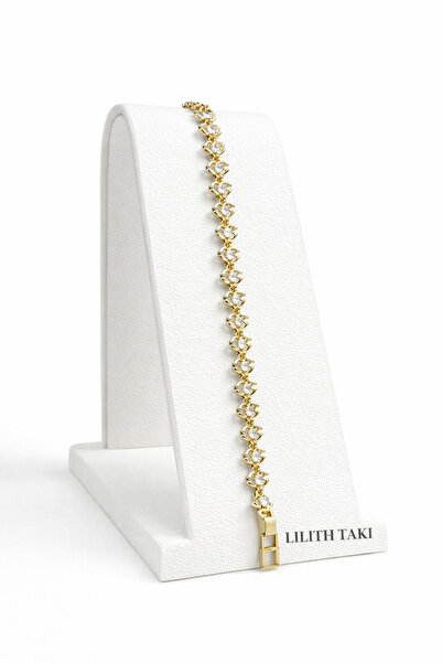 Lilith Takı Elegant Bracelet with Gold Color Stones – Stylish Women's Bracele...