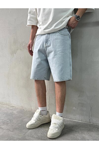 DIFRANSEL JEANS Erkek Baggy Fit Bermuda Denim Şort