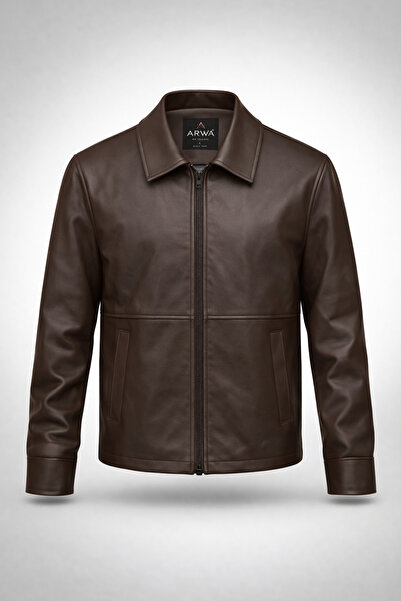 BASEL.CO Δερμάτινο Μπουφάν Υψηλής Ποιότητας - Μοντέρνα Στενή Γραμμή