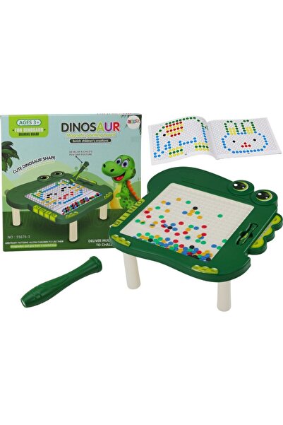 LeanToys Tablă magnetică educativă cu dinozauri, tip puzzle, verde