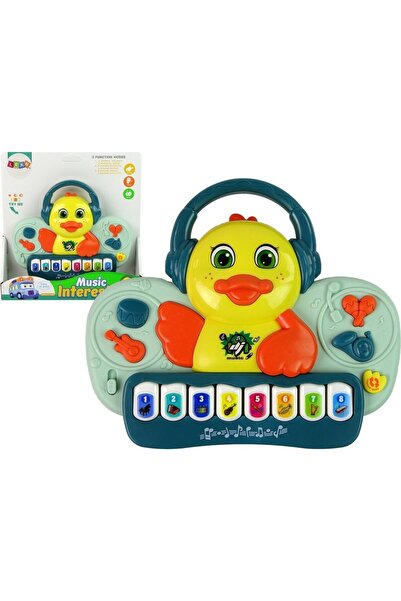 LeanToys Rață interactivă, Pian rață, Instrumente cu sunete de DJ, Melodii mu...