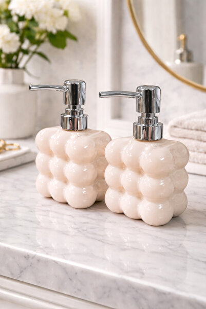 MAKRİ HOME 2 τεμάχια Δοχείο υγρού σαπουνιού Bubble Glass, 300 ml + 300 ml - Κ...