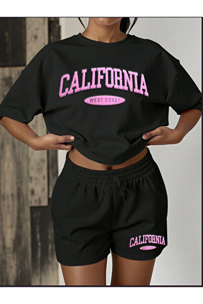 Joetsu Calefoniya Printed T-Shirt Shorts Bottom Top Set