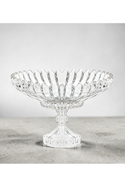 KRD Home Brasilia Ayaklı Meyvelik , Kristal Cam , 30 cm