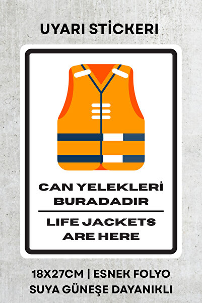 alışveriş kurdu Life Vest Work Safety Warning Decal - Foil Sticker
