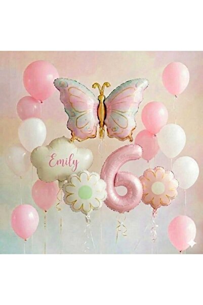 ÇITIPITISTORE Ροζ μακαρόνια, πεταλούδα, σύννεφο, ηλίανθος, ροζ αριθμητικά μπα...