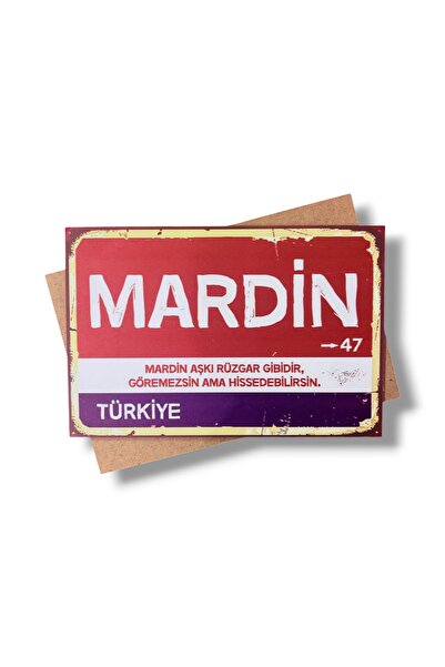 WallArts Ahşap Tablo Poster MARDİN yazılı