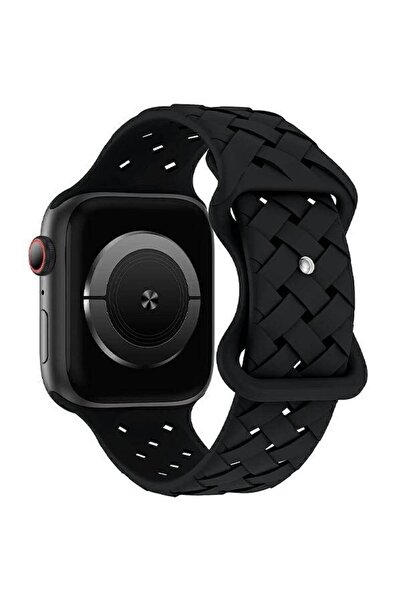 Beline Curea Apple Watch din silicon împletit 42/44/45/49mm negru / cutie neagră