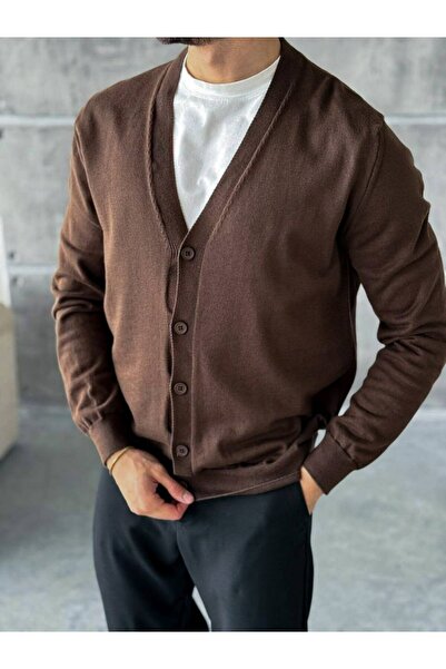 perasttesktil Ανδρική ζακέτα πλεκτή με κουμπιά στο μπροστινό μέρος