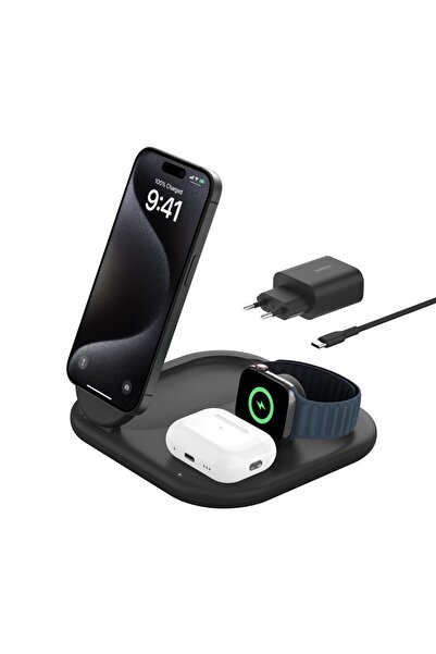 Other Belkin BOOST Charge 3 în 1 Qi2 15W Suport de încărcare magnetic alb WIZ...
