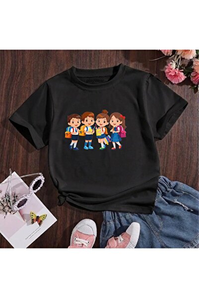 playwear Σχολικό Παιδικό Μπλουζάκι με στάμπα 100% βαμβακερό με λαιμόκοψη ποδη...