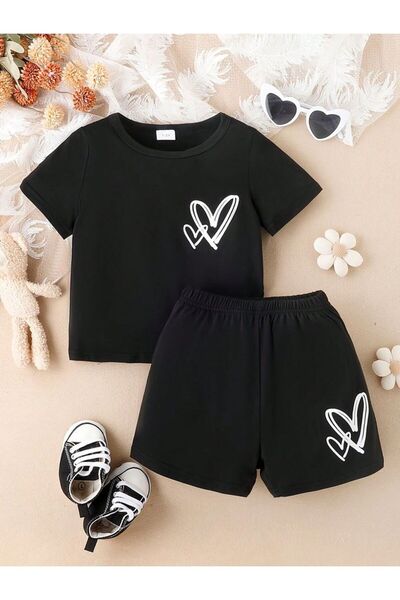 Nice Clothes Summer Children's T-Shirt Shorts Unisex (Heart Printed Inside)