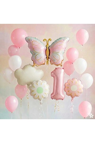 ÇITIPITISTORE Ροζ μακαρόνια, πεταλούδα, σύννεφο, ηλίανθος, ροζ αριθμητικά μπα...