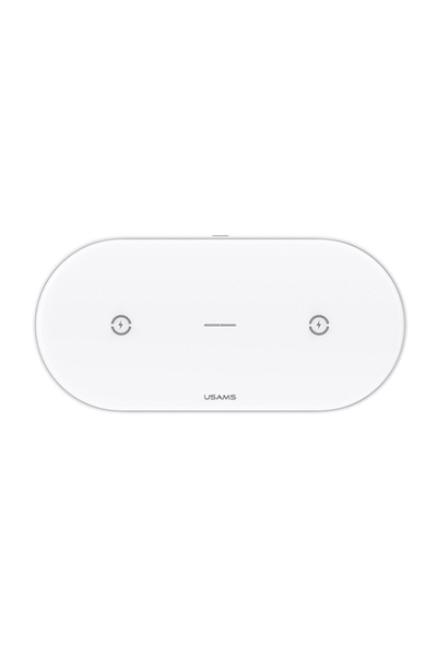 Usams US-CD120 Încărcător wireless dublu de 10W, alb