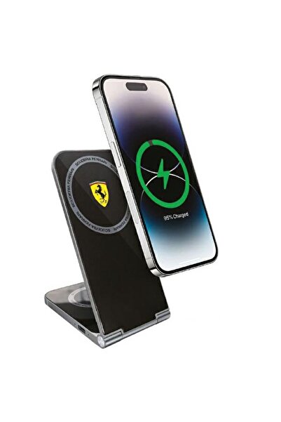 Ferrari Încărcător Inductiv Pliabil 2 în 1 FECBFMALK 15W negru/negru Logo Imp...