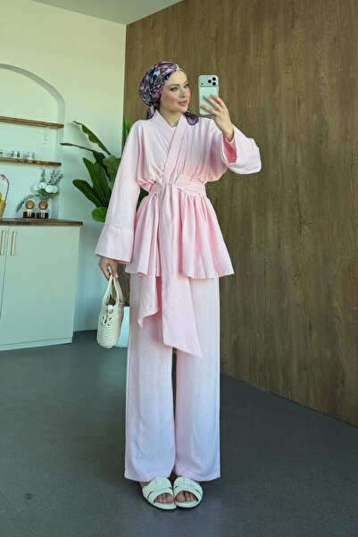 Şulemoda Giyim Akgün Σετ Ροζ Πούδρα