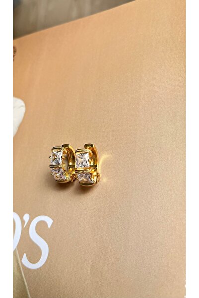Çelik Xuping Zirkon Taşlı Gold Halka Küpe