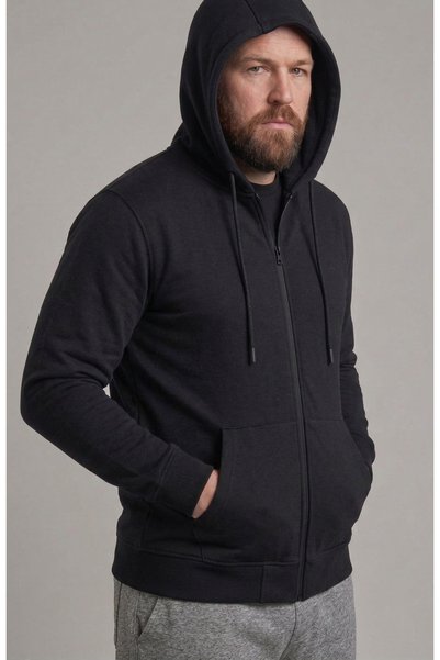 just wear zt Zippered Hooded Jacket, 2 Thread Cotton Blend, Comfortable Fit with Kangaroo Pocket