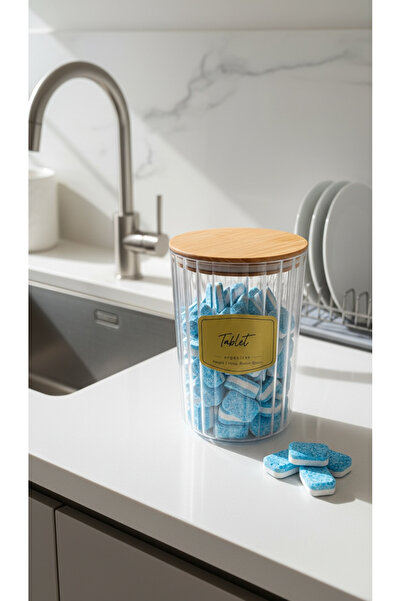 zezedesing Recipient de depozitare oval pentru tablete cu capac din lemn, 2,3...