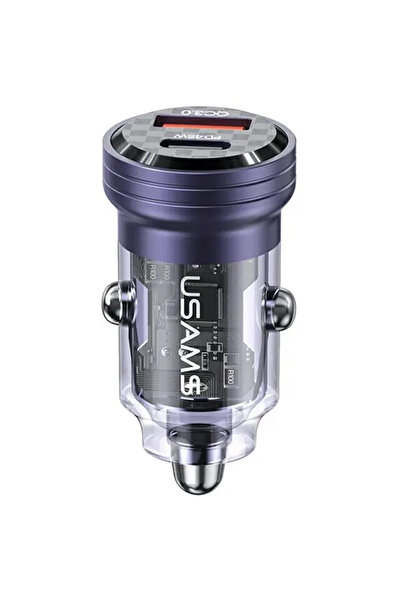 Usams Încărcător auto C35 USB-A+USB-C 45W Încărcare rapidă mov (US-CC175)