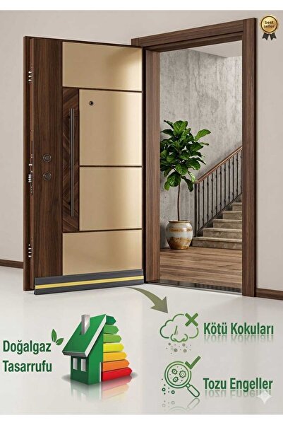 UYDEE 2 Adet Siyah Kapı Altı Rüzgar Önleyici Boşluk Kapatma Böcek Ses Isı Yalıtımı Kapı Pencere İzolasyon