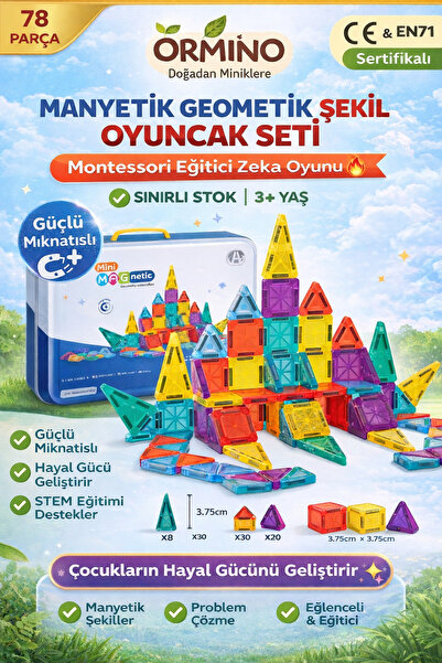 Ormino ORMİNO-Mini Manyetik Blok Seti 78 Parça
