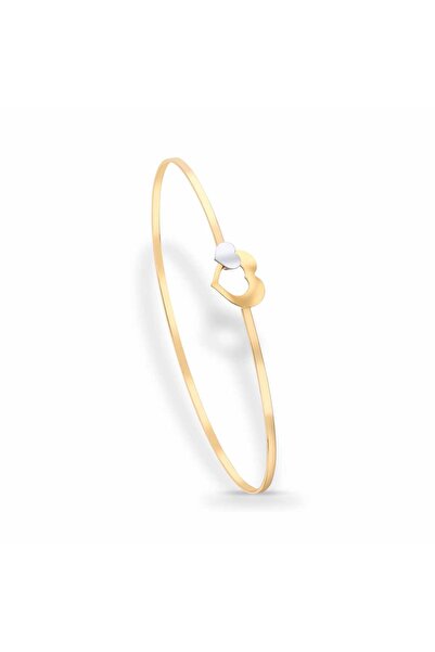 MOSV Brățară fixă din aur de 14K, cu design inimă