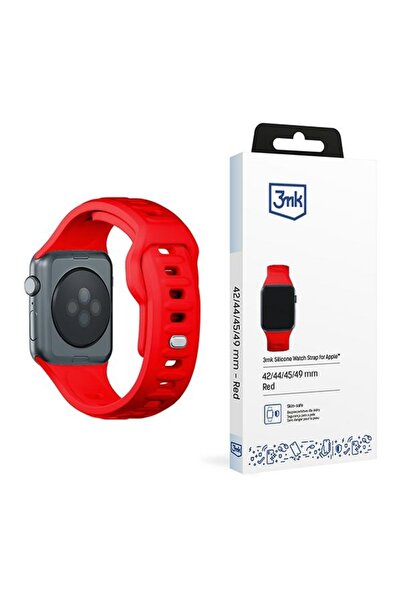 3MK Silicone Watch Strap Apple Watch 4/5/6/7/8/9/SE/Ultra 42/44/45/49mm red