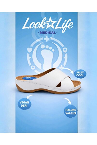 Look Life Γυναικείες Ορθοπεδικές Παντόφλες White Jelly Cool Hallux Valgus - Δ...