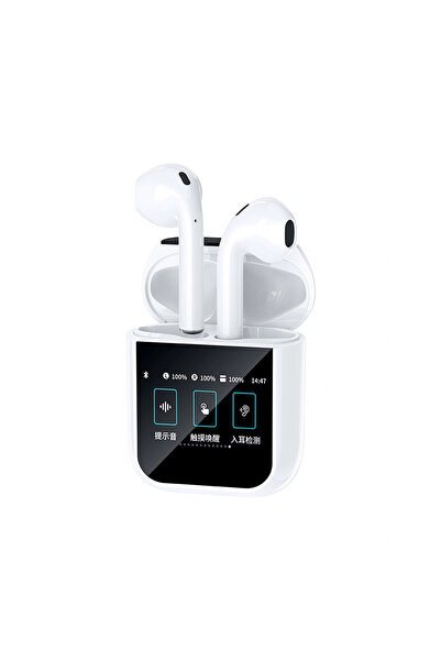 WIWU TWS LCD Touch Screen Wireless Earbuds White (T24)